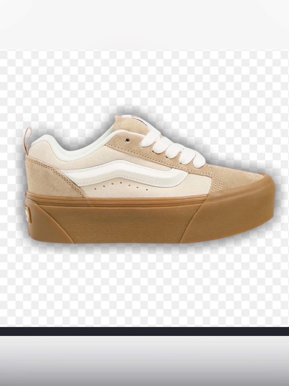 Vans Knu Stack Skater Women’s Low-Top Suede Platform Sneaker in Beige